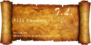 Till Levente névjegykártya